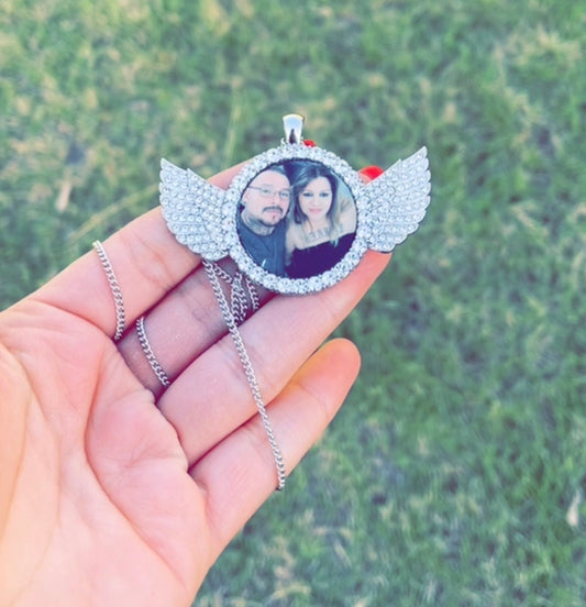 Rhinestone memorial necklace