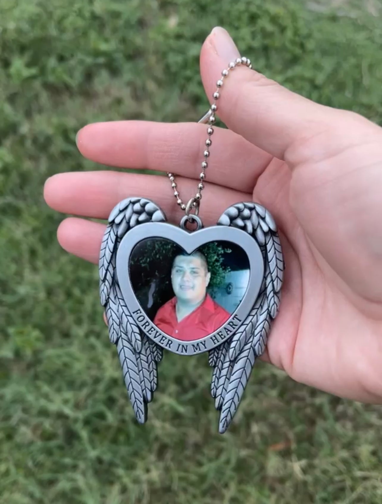 Memorial Heart Wings Car Charm